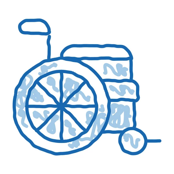 Équipement Fauteuil Roulant Croquis Icône Vecteur Dessiné Main Bleu Doodle — Image vectorielle