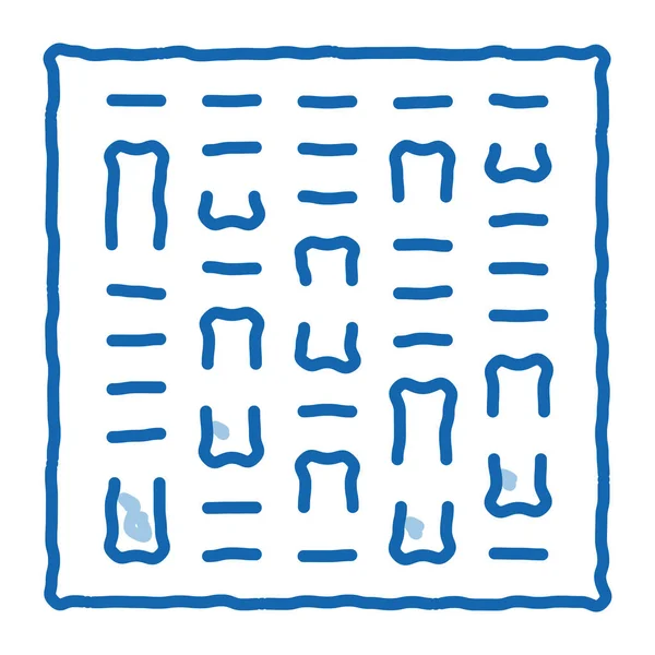 Paternité Génétique Test Croquis Icône Vecteur Dessiné Main Bleu Doodle — Image vectorielle