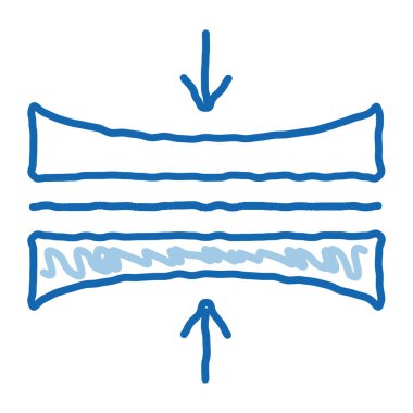 Bez İnce Katman taslak ikon vektörü. El çizimi mavi çizgili sanat eseri ince bez tabela. izole edilmiş sembol çizimi