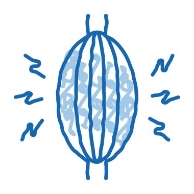 Kas Ağrısı taslak ikon vektörü. El çizimi mavi çizgili sanat eseri Kas Ağrısı işareti. izole edilmiş sembol çizimi