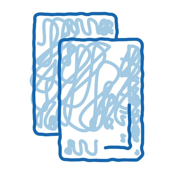 Avis Cartes Supprimer Vecteur Icône Croquis Dessiné Main Bleu Doodle — Image vectorielle