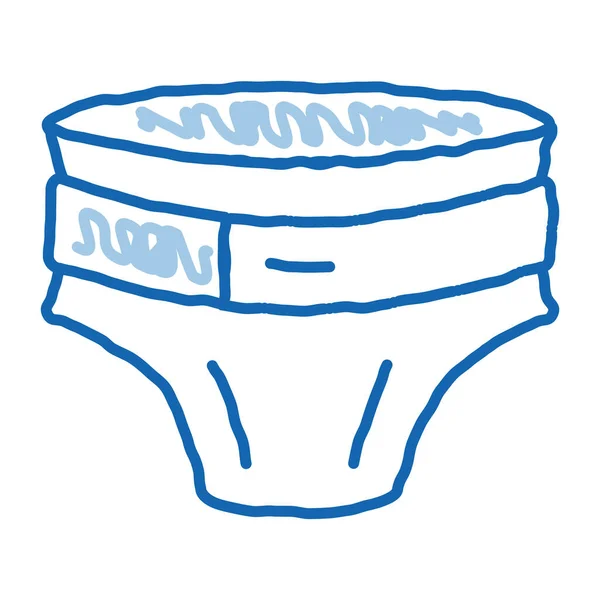 Diaper Belt Sketch Icon Vector Hand Drawn Blue Doodle Line — Stock Vector