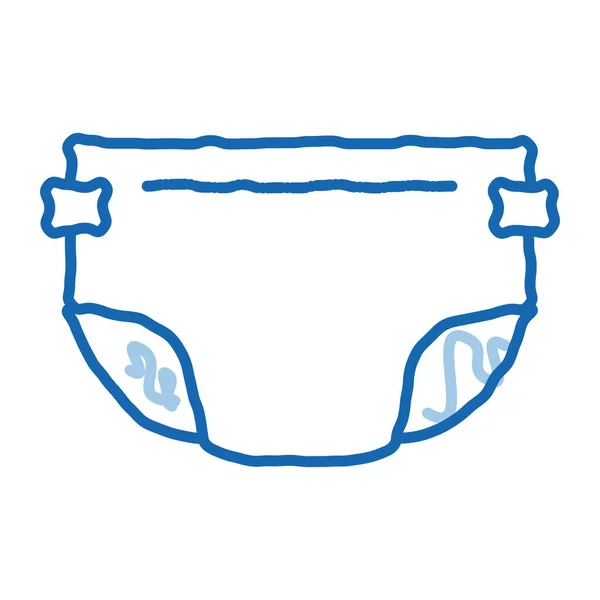 Diaper Child Sketch Icon Vector 손으로 Diaper Child Sign 고립된 — 스톡 벡터