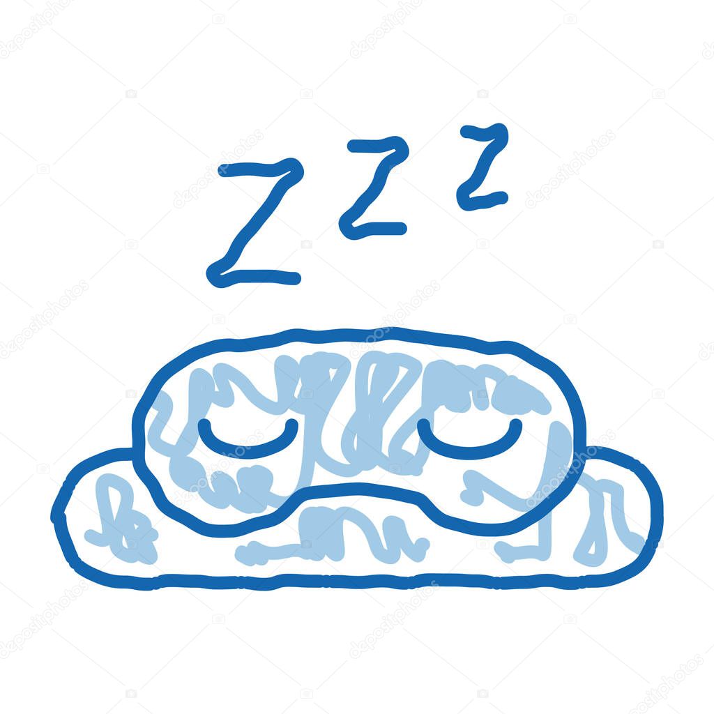 Night Sleep Eyes Mask sketch icon vector. Hand drawn blue doodle line art Night Sleep Eyes Mask sign. isolated symbol illustration