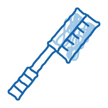 Ayakkabı Temizliği taslak ikonu vektörü. El çizimi mavi karalama çizgisi Ayakkabı Temizleme Tabelası. izole edilmiş sembol çizimi