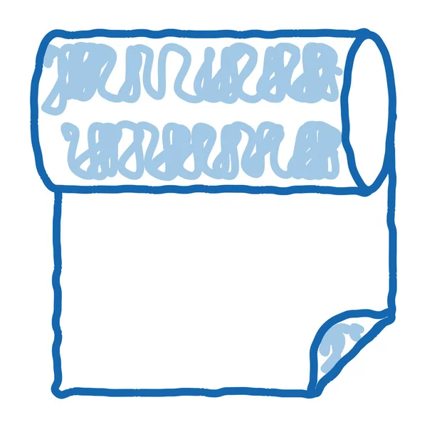 Вектор Ескізу Ескізу Рулону Тканини Рука Намальована Синя Каракулі Лінія — стоковий вектор