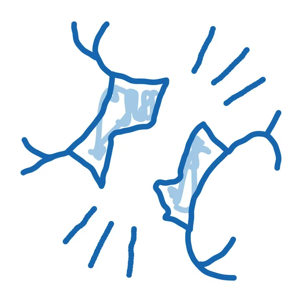 Broken Spine Sketch Icon Vector Hand Drawn Blue Doodle Line — Stock Vector