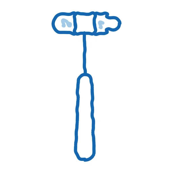 Reflex Martelo Esboço Ícone Vetor Mão Desenhado Azul Doodle Linha —  Vetores de Stock