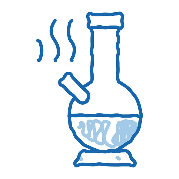 Smoking Bong Sketch Icon Vektor Handgezeichnetes Blaues Doodle Line Art — Stockvektor