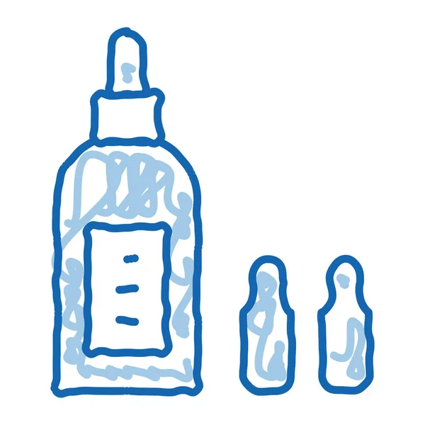 Botella Cápsulas Bosquejo Icono Vector Señal Cápsulas Botella Arte Línea — Archivo Imágenes Vectoriales