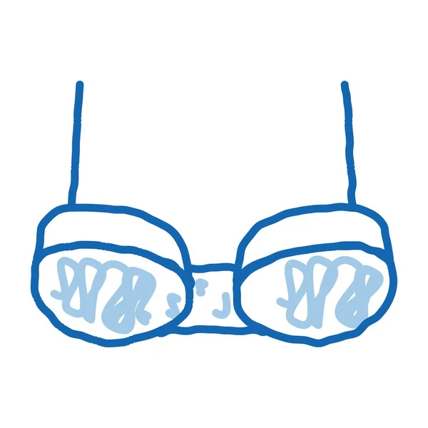 Balconette Bra Esboço Ícone Vetor Mão Desenhado Azul Doodle Linha —  Vetores de Stock