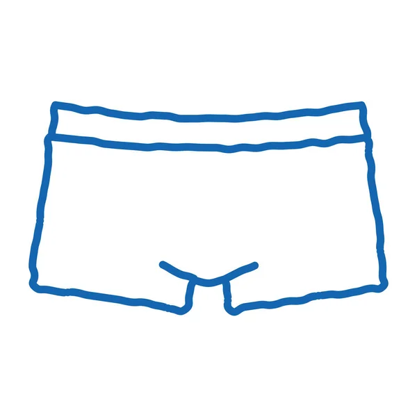 スポーツパンツのスケッチアイコンベクトル 手描きの青いドアラインアートスポーツパンツのサイン 孤立したシンボルイラスト — ストックベクタ