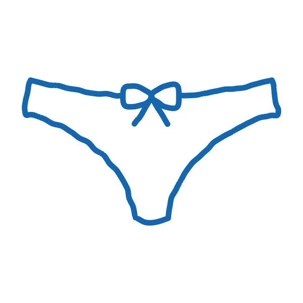 ミニパンツスケッチアイコンベクトル 手描きの青いドアラインアートミニパンツのサイン 孤立したシンボルイラスト — ストックベクタ