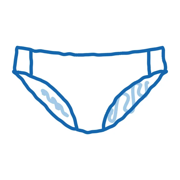 スリップパンツスケッチアイコンベクトル 手描きの青いドアラインアートスリップパンツのサイン 孤立したシンボルイラスト — ストックベクタ