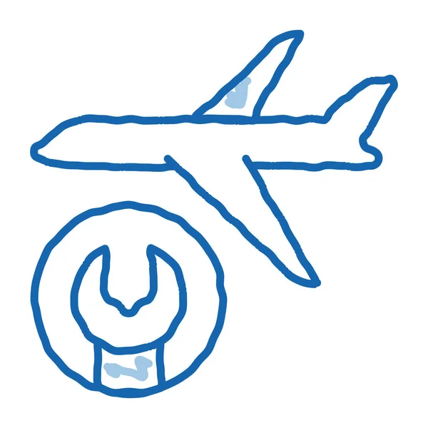 Kalendarz Samolot Szkic Wektor Ikony Ręcznie Rysowane Niebieskie Doodle Line — Wektor stockowy