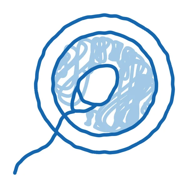 Icon Vektor Zur Skizzierung Von Spermienzellen Eizellen Handgezeichnete Blaue Doodle — Stockvektor