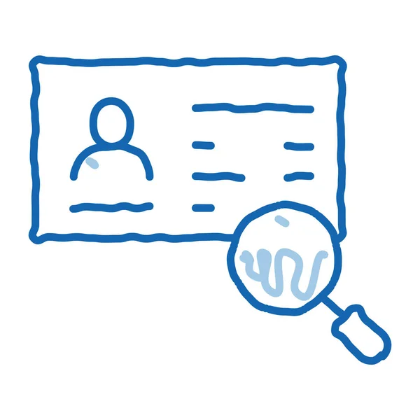 Passport Research Sketch Icon Vector Inglês Mão Desenhado Azul Doodle — Vetor de Stock