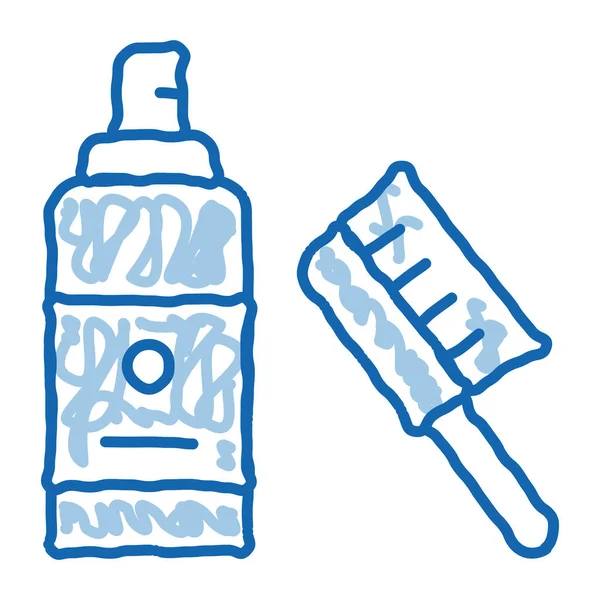 Vetor Ícone Esboço Acessório Escova Mão Desenhado Azul Doodle Linha —  Vetores de Stock