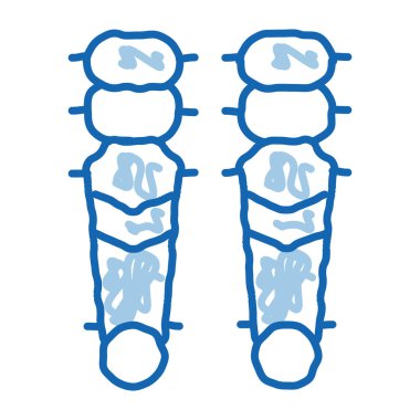 Oyun Ekipmanları taslak ikon vektörü. El çizimi mavi karalama çizgisi. Oyun ekipmanları izometrik tabela. izole edilmiş sembol çizimi