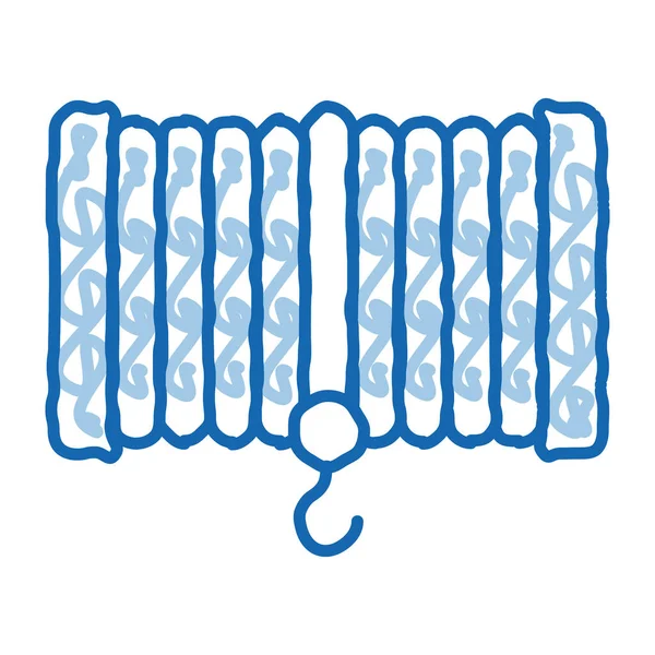 Vinç ekipmanı taslak ikon vektörü. El çizimi mavi çizgili sanat vinç teçhizatı tabelası. izole edilmiş sembol çizimi