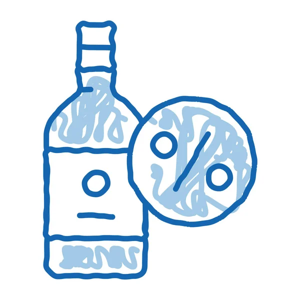 Bere Bottiglia Schizzo Icona Vettore Disegnato Mano Blu Doodle Line — Vettoriale Stock