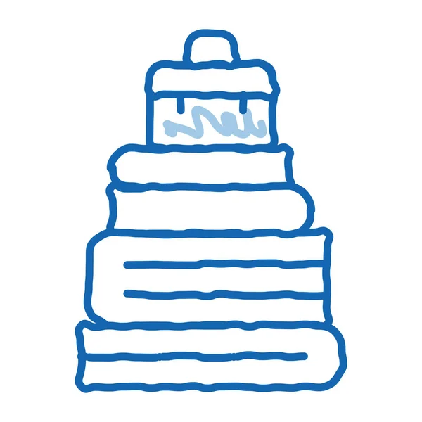 Case Heap Tour Croquis Icône Vecteur Dessiné Main Bleu Doodle — Image vectorielle