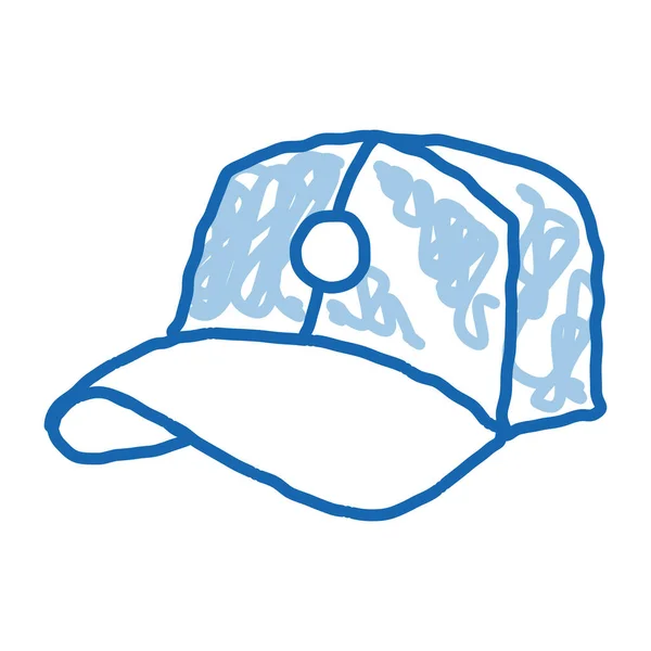 Béisbol Gorra Bosquejo Icono Vector Señal Isométrica Sombrero Béisbol Dibujada — Vector de stock