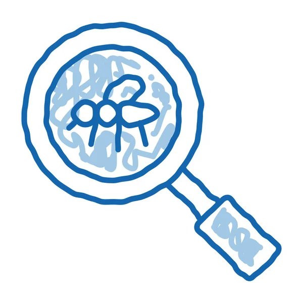 蚊検索のスケッチアイコンベクトル 手描きの青いドアラインアート蚊検索アイソメトリックサイン 孤立したシンボルイラスト — ストックベクタ