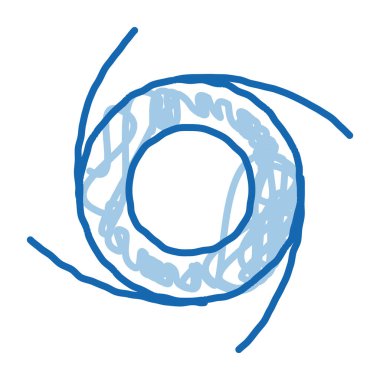 Kasırga robot resim ikonu vektörü. El çizimi mavi karalama çizgisi Kasırga izometrik işareti. izole edilmiş sembol çizimi