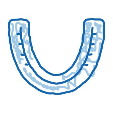 Capa Boxer taslak ikon vektörü. El çizimi mavi karalama çizgisi, Capa Boxer işareti. izole edilmiş sembol çizimi
