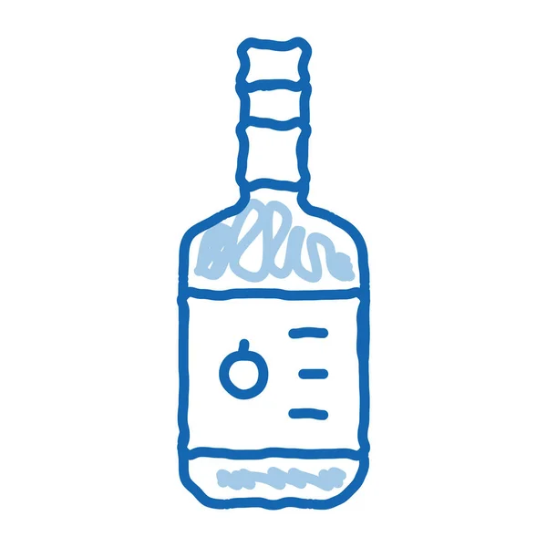Вектор Ескізу Пляшки Соусу Рука Намальована Синя Каракулі Лінія Мистецтва — стоковий вектор