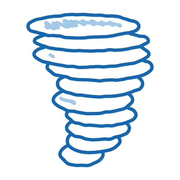Tornado Hurrikan Skizze Symbol Vektor Handgezeichnete Blaue Doodle Line Art — Stockvektor