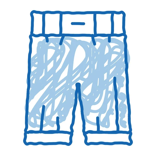 保護ボクシングパンツのスケッチアイコンベクトル 手描きの青いドアラインアート保護ボクシングパンツのサイン 孤立したシンボルイラスト — ストックベクタ