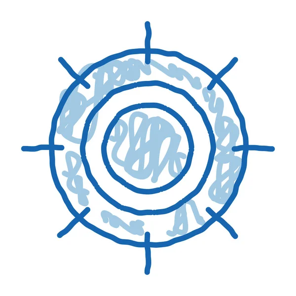 Kavurucu Güneş taslak ikon vektörü. El çizimi mavi karalama çizgisi Kavurucu Güneş işareti. izole edilmiş sembol çizimi