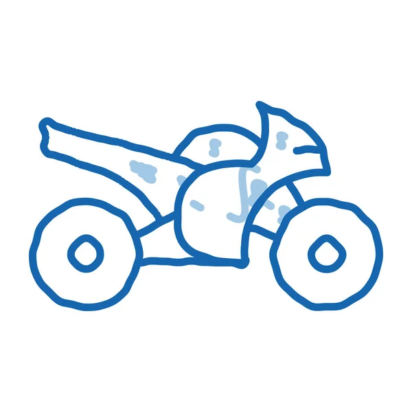 Moto Croquis Icône Vecteur Dessiné Main Bleu Doodle Ligne Art — Image vectorielle