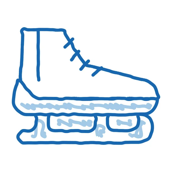 Skates Sketch Vector Icono Señal Dibujada Mano Patines Arte Línea — Archivo Imágenes Vectoriales