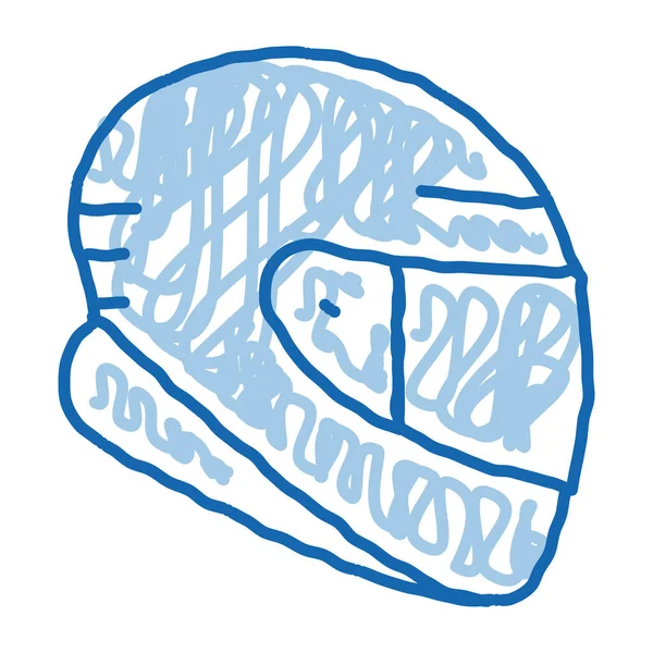 Protective Helm Skizze Symbol Vektor Handgezeichnete Blaue Doodle Line Art — Stockvektor