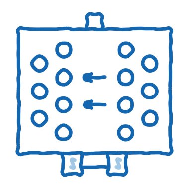 Rugby Oyuncuları taslak ikon vektörü düzeni. Rugby Oyuncuları 'nın el çizimi mavi karalama çizgisi. izole edilmiş sembol çizimi