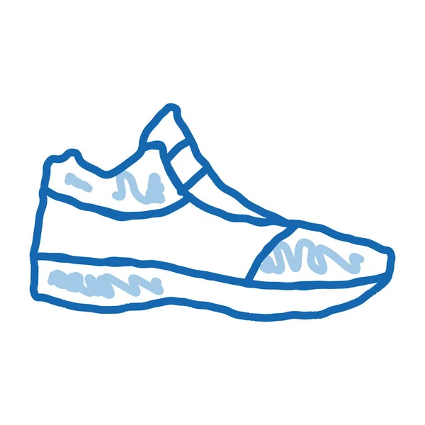 Chaussures Volley Ball Sneakers Croquis Icône Vecteur Sneakers Dessinées Main — Image vectorielle