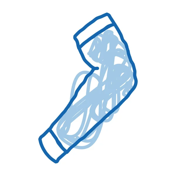 Knee Pad草图图标向量 手绘蓝色涂鸦线艺术Knee Pad标志 孤立的符号说明 — 图库矢量图片