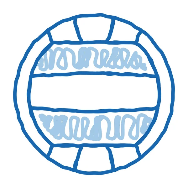 Vecteur Icône Croquis Volleyball Signe Volley Ball Dessiné Main Illustration — Image vectorielle