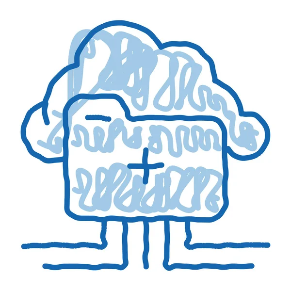 Cloud Storage Bosquejo Icono Vector Señal Almacenamiento Nube Arte Línea — Vector de stock