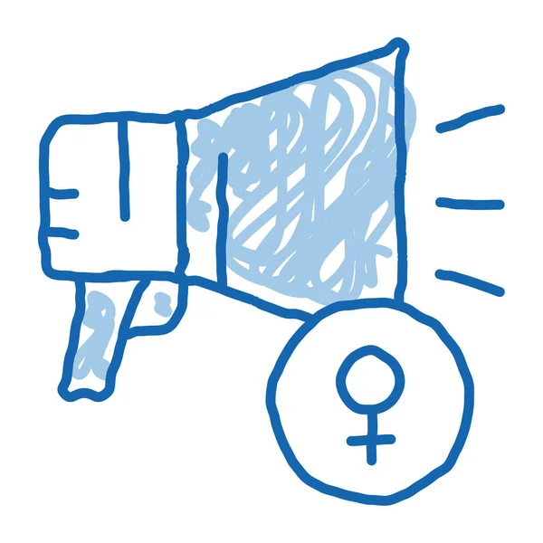 スピーカーのスケッチアイコンベクトル 手描きの青いドアラインアートスピーカーサイン 孤立したシンボルイラスト — ストックベクタ