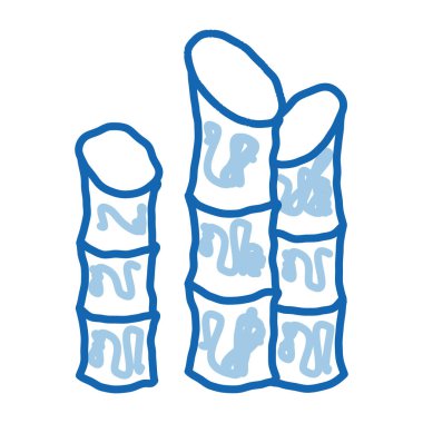 Tarımsal Cane taslak ikon vektörü. El çizimi mavi karalama çizgisi Tarım Çubuğu işareti. izole edilmiş sembol çizimi