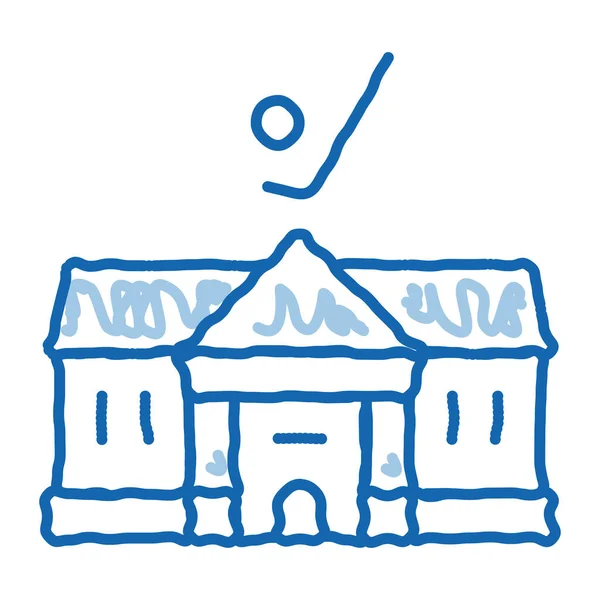 Golf Club House Schizzo Icona Vettore Disegnato Mano Blu Doodle — Vettoriale Stock
