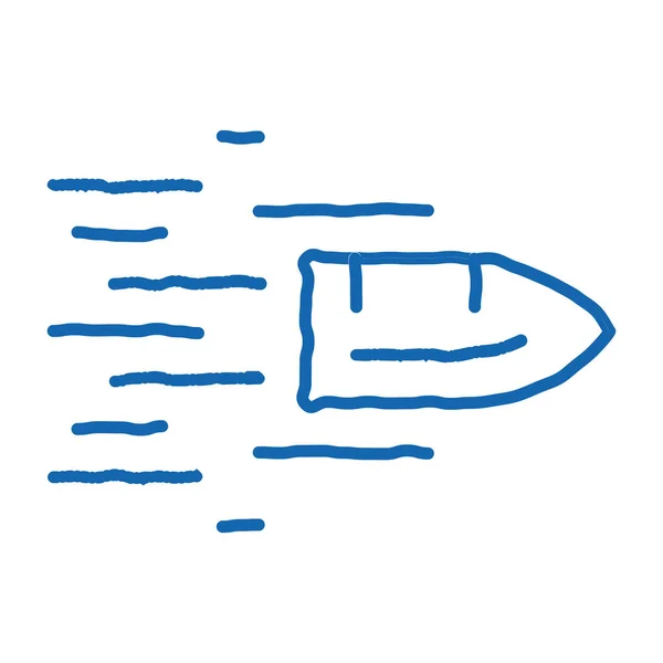 Ιπτάμενη Σφαίρα Διάνυσμα Εικονίδιο Χέρι Ζωγραφισμένο Μπλε Γραμμή Doodle Τέχνη — Διανυσματικό Αρχείο