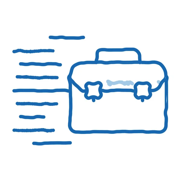 Fast Fly Case Skizze Symbol Vektor Handgezeichnetes Blaues Doodle Line — Stockvektor