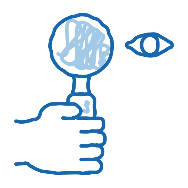 Human Eye Optical Research Sketch Icon Vector Inglês Mão Desenhado —  Vetores de Stock