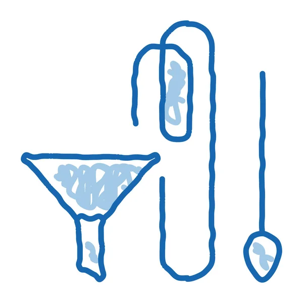 Вектор Иконок Воронки Трубы Ручной Рисунок Синей Линии Каракулей Знак — стоковый вектор