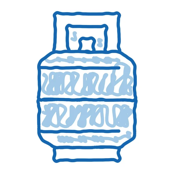 Μεταλλικό Διάνυσμα Εικονίδιο Barrel Χειροποίητο Μπλε Doodle Γραμμή Τέχνη Μεταλλικό — Διανυσματικό Αρχείο